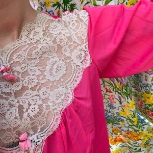 80s hot pink nighty / day frock! S / M
